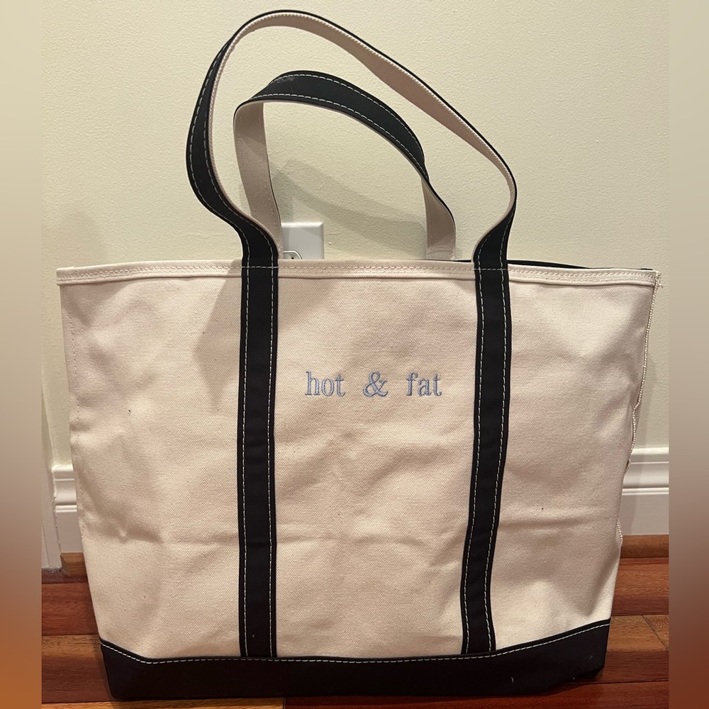 L.L. Bean Boat and Tote Zip Top Black Large